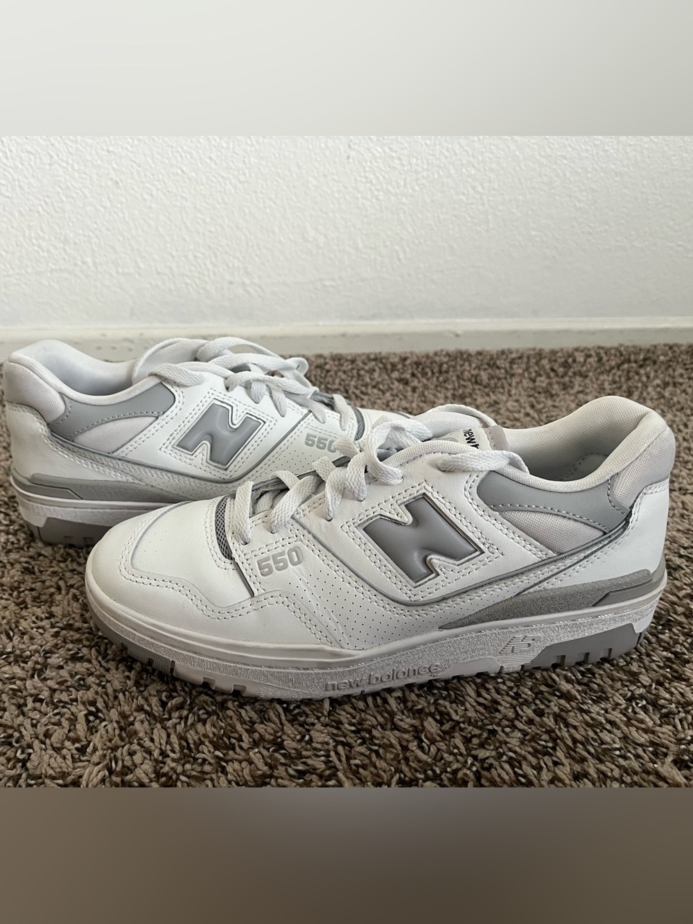 New Balance Women’s 550 Sneakers in White & Gray
